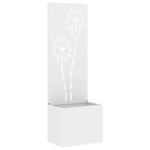 vidaXL Vaso da Giardino con Pannello Decorativo Bianco 50 x 140 cm