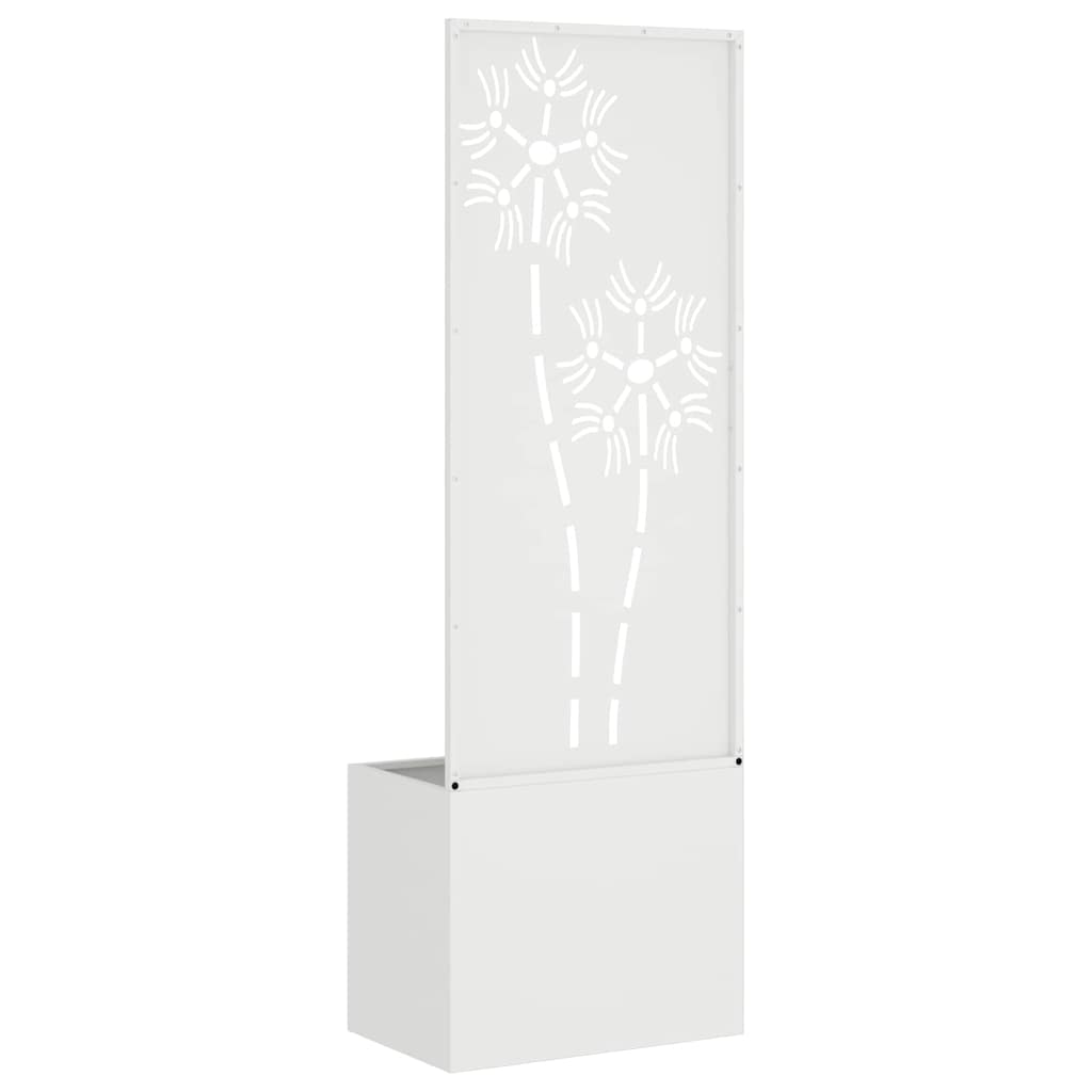 vidaXL Vaso da Giardino con Pannello Decorativo Bianco 50 x 140 cm