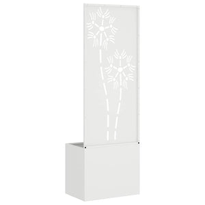 vidaXL Vaso da Giardino con Pannello Decorativo Bianco 50 x 140 cm