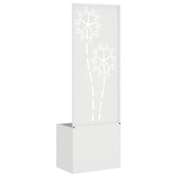Vaso da Giardino con Pannello Decorativo Bianco 50 x 140 cm 876435