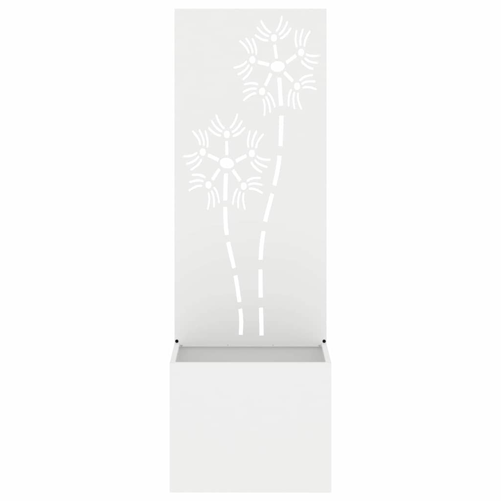 vidaXL Vaso da Giardino con Pannello Decorativo Bianco 50 x 140 cm