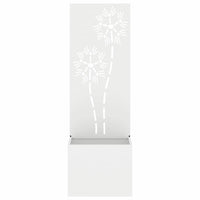 Vaso da Giardino con Pannello Decorativo Bianco 50 x 140 cm 876435