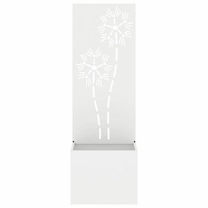 Vaso da Giardino con Pannello Decorativo Bianco 50 x 140 cm 876435
