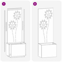 vidaXL Vaso da Giardino con Pannello Decorativo Antracite 50 x 140 cm