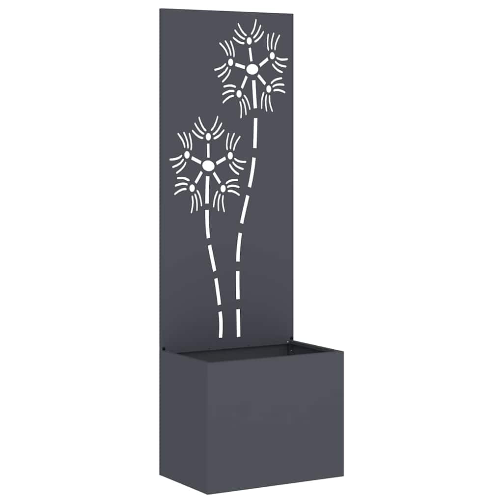 vidaXL Vaso da Giardino con Pannello Decorativo Antracite 50 x 140 cm