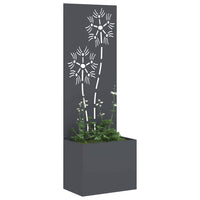 vidaXL Vaso da Giardino con Pannello Decorativo Antracite 50 x 140 cm