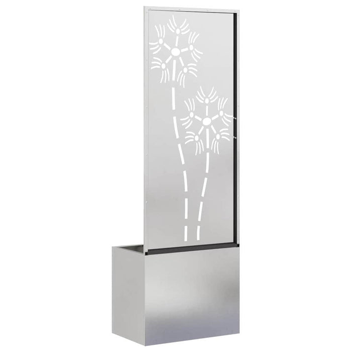 Vaso da Giardino con Pannello Decorativo Argento 50 x 140 cm 876438