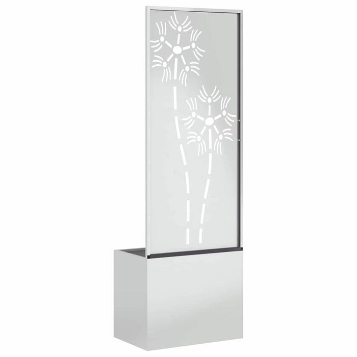 vidaXL Vaso da Giardino con Pannello Decorativo Argento 50 x 140 cm