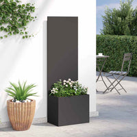 Vaso da Giardino con Pannello Decorativo Nero 50 x 140 cm 876441