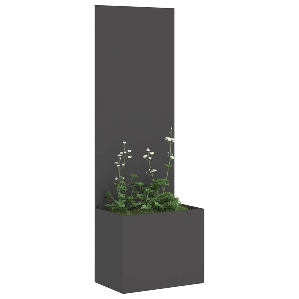 Vaso da Giardino con Pannello Decorativo Nero 50 x 140 cm 876441