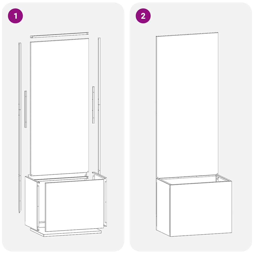 vidaXL Vaso da Giardino con Pannello Decorativo Bianco 50 x 140 cm