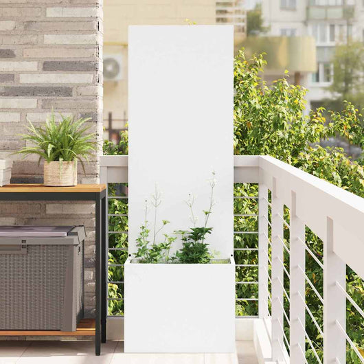 vidaXL Vaso da Giardino con Pannello Decorativo Bianco 50 x 140 cm