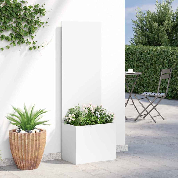 Vaso da Giardino con Pannello Decorativo Bianco 50 x 140 cm 876442
