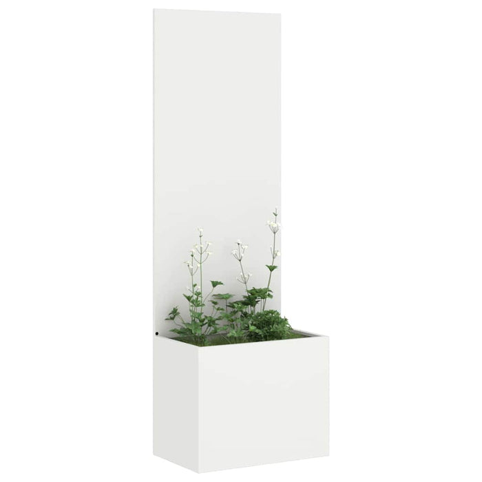 Vaso da Giardino con Pannello Decorativo Bianco 50 x 140 cm 876442
