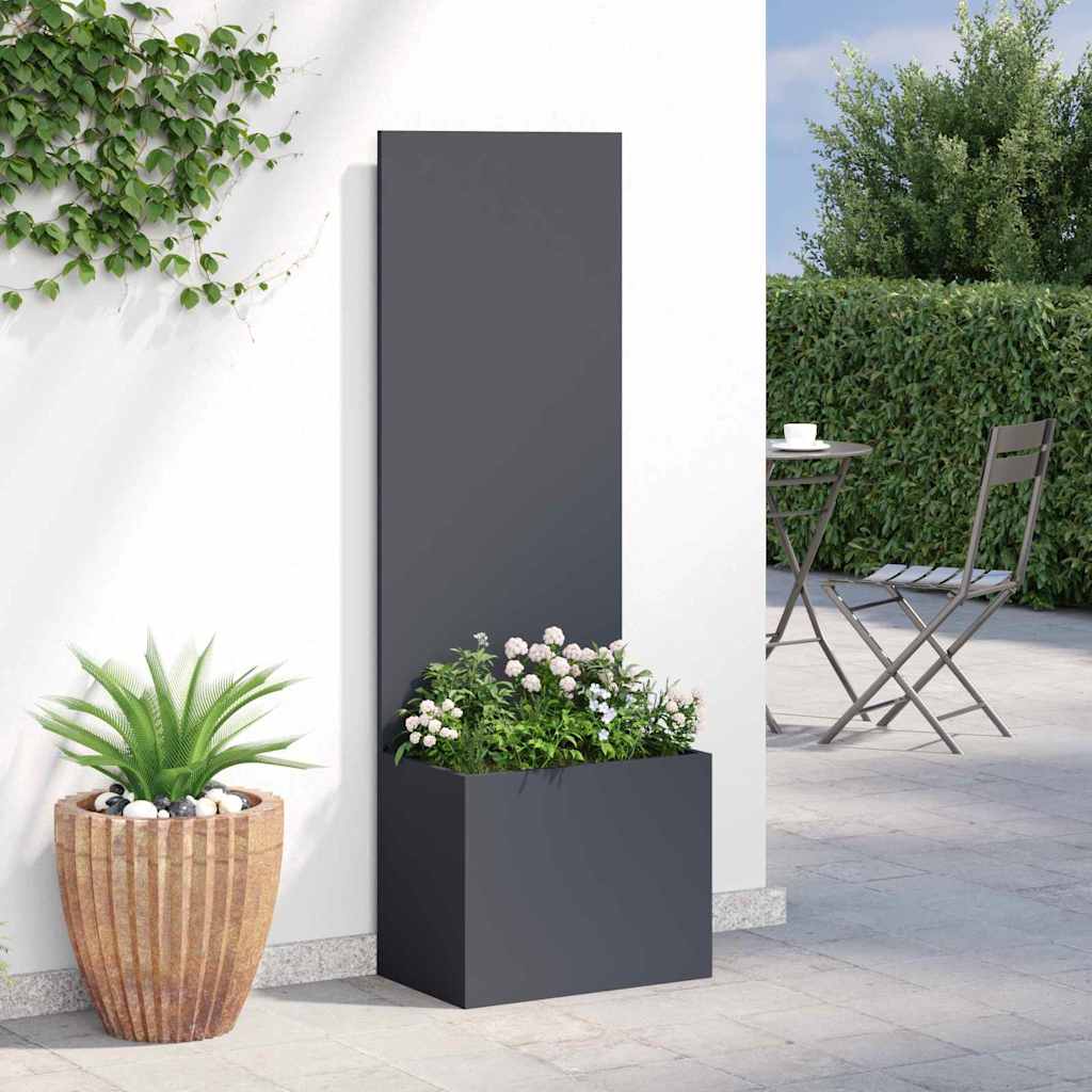 vidaXL Vaso da Giardino con Pannello Decorativo Antracite 50 x 140 cm