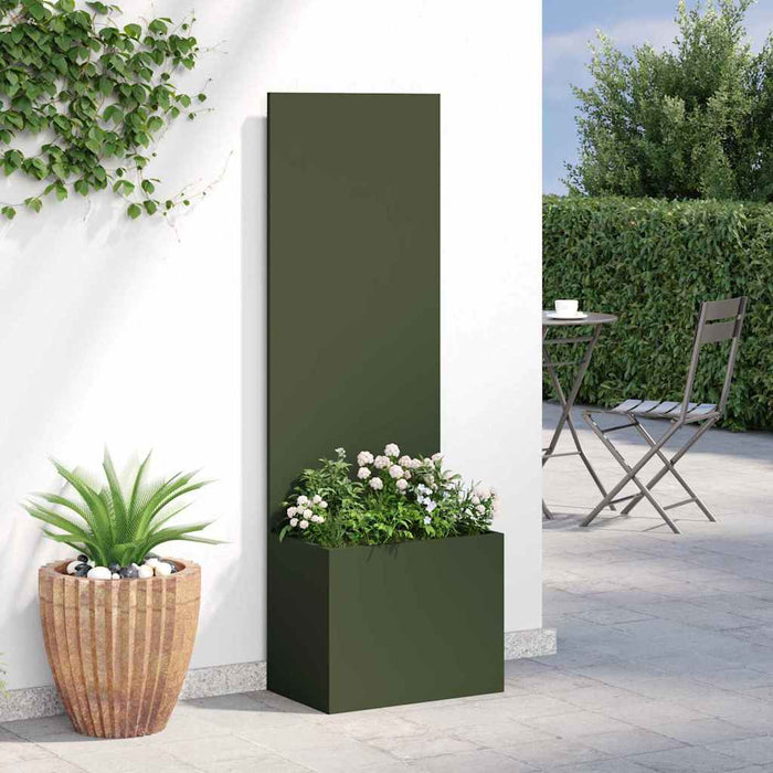 vidaXL Vaso da Giardino con Pannello Decorativo Oliver verde