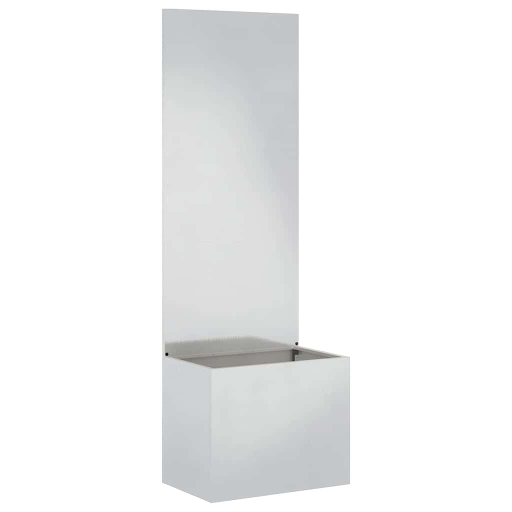 vidaXL Vaso da Giardino con Pannello Decorativo Argento 50 x 140 cm