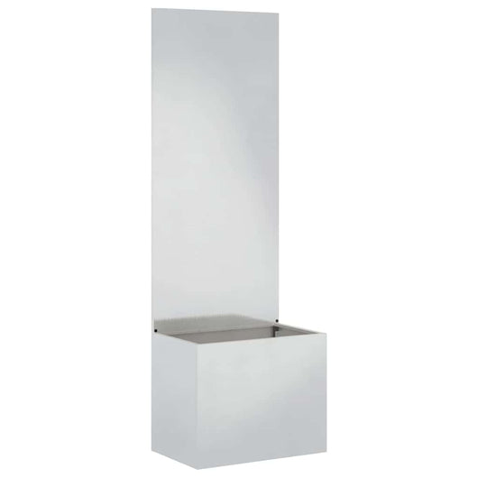 vidaXL Vaso da Giardino con Pannello Decorativo Argento 50 x 140 cm