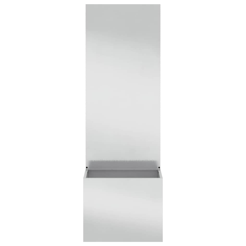 vidaXL Vaso da Giardino con Pannello Decorativo Argento 50 x 140 cm