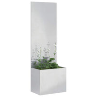vidaXL Vaso da Giardino con Pannello Decorativo Argento 50 x 140 cm