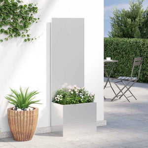 vidaXL Vaso da Giardino con Pannello Decorativo Argento 50 x 140 cm
