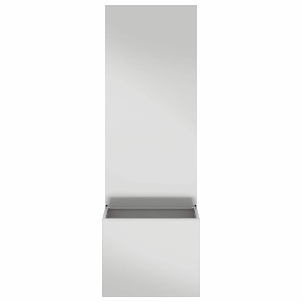 vidaXL Vaso da Giardino con Pannello Decorativo Argento 50 x 140 cm