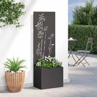 vidaXL Vaso da Giardino con Pannello Decorativo Nero 50 x 140 cm