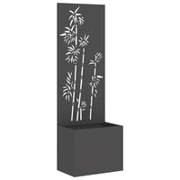 vidaXL Vaso da Giardino con Pannello Decorativo Nero 50 x 140 cm