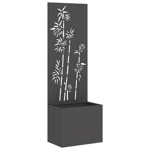 vidaXL Vaso da Giardino con Pannello Decorativo Nero 50 x 140 cm