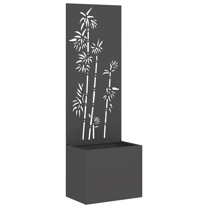 Vaso da Giardino con Pannello Decorativo Nero 50 x 140 cm 876448