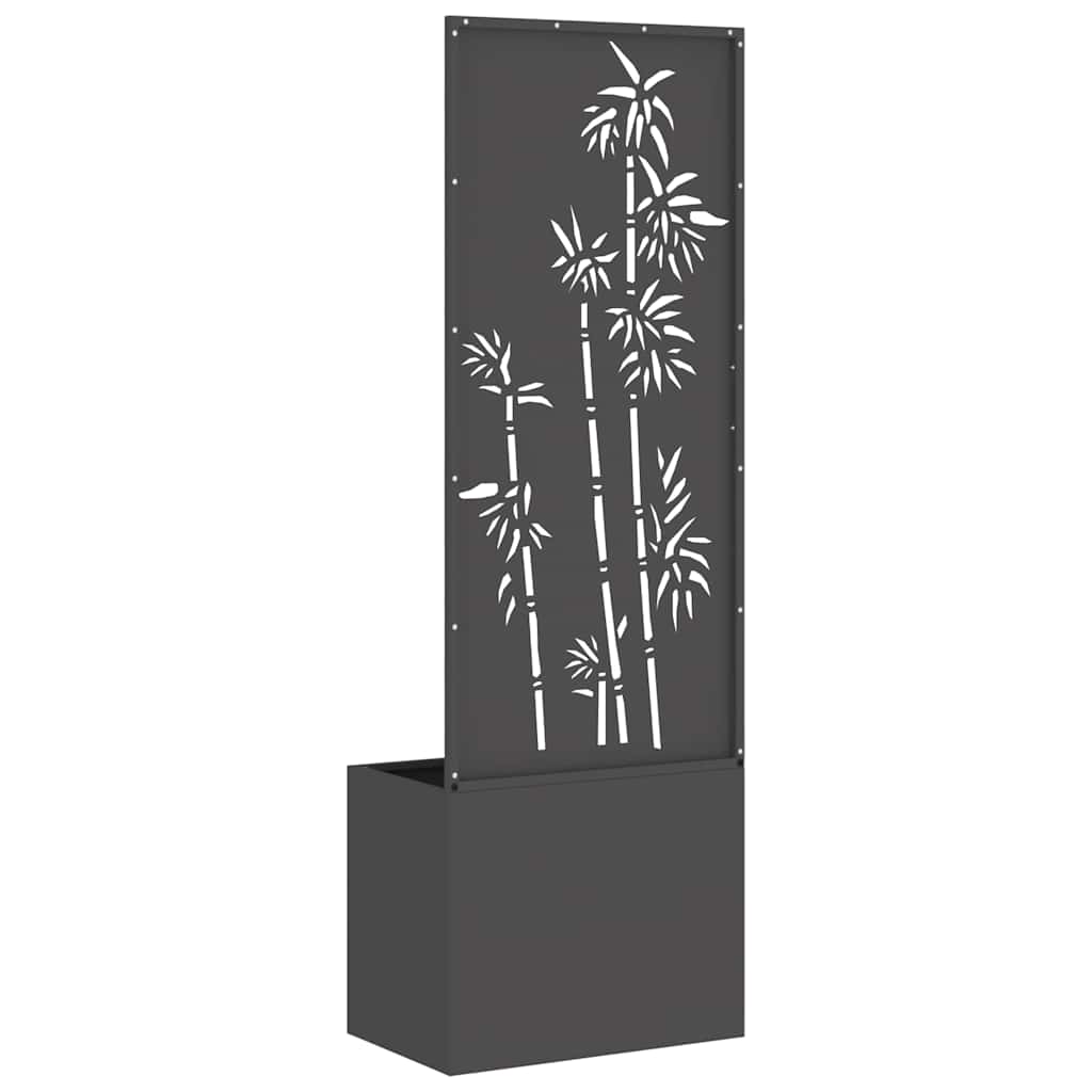 Vaso da Giardino con Pannello Decorativo Nero 50 x 140 cm 876448