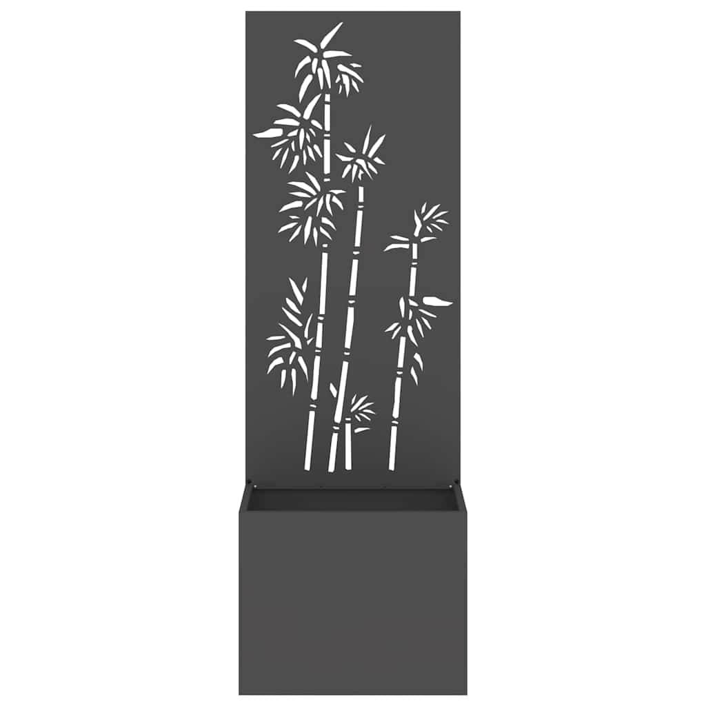 Vaso da Giardino con Pannello Decorativo Nero 50 x 140 cm 876448