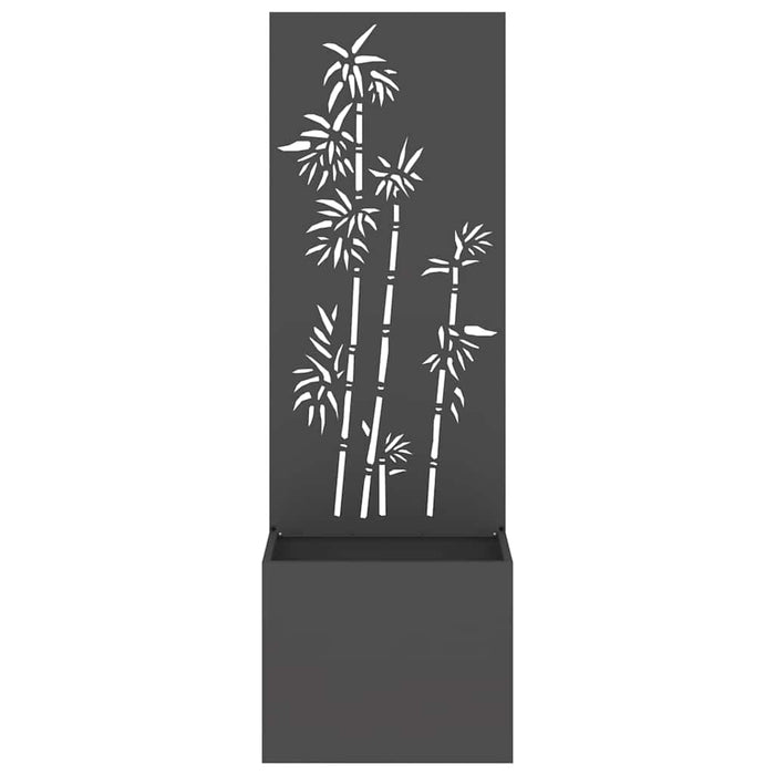 Vaso da Giardino con Pannello Decorativo Nero 50 x 140 cm 876448