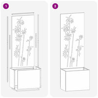 vidaXL Vaso da Giardino con Pannello Decorativo Bianco 50 x 140 cm