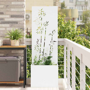 vidaXL Vaso da Giardino con Pannello Decorativo Bianco 50 x 140 cm