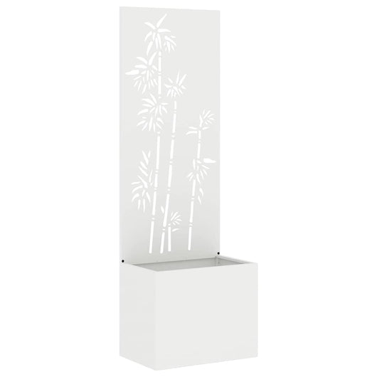 vidaXL Vaso da Giardino con Pannello Decorativo Bianco 50 x 140 cm