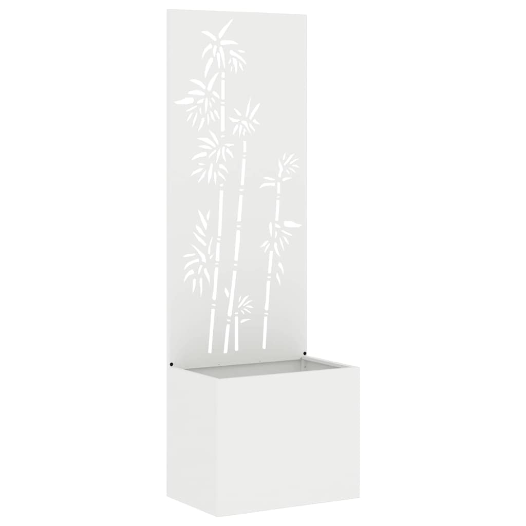 Vaso da Giardino con Pannello Decorativo Bianco 50 x 140 cm 876449