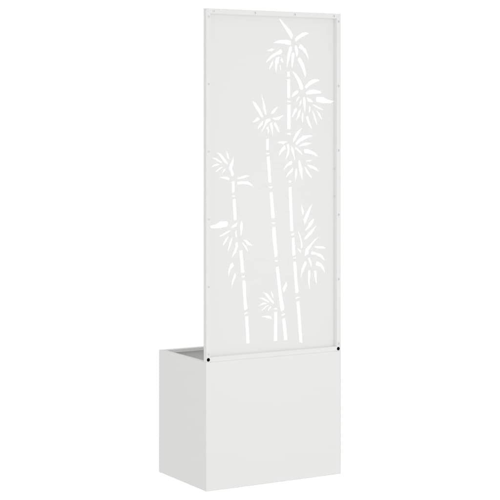 Vaso da Giardino con Pannello Decorativo Bianco 50 x 140 cm 876449