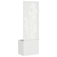 Vaso da Giardino con Pannello Decorativo Bianco 50 x 140 cm 876449