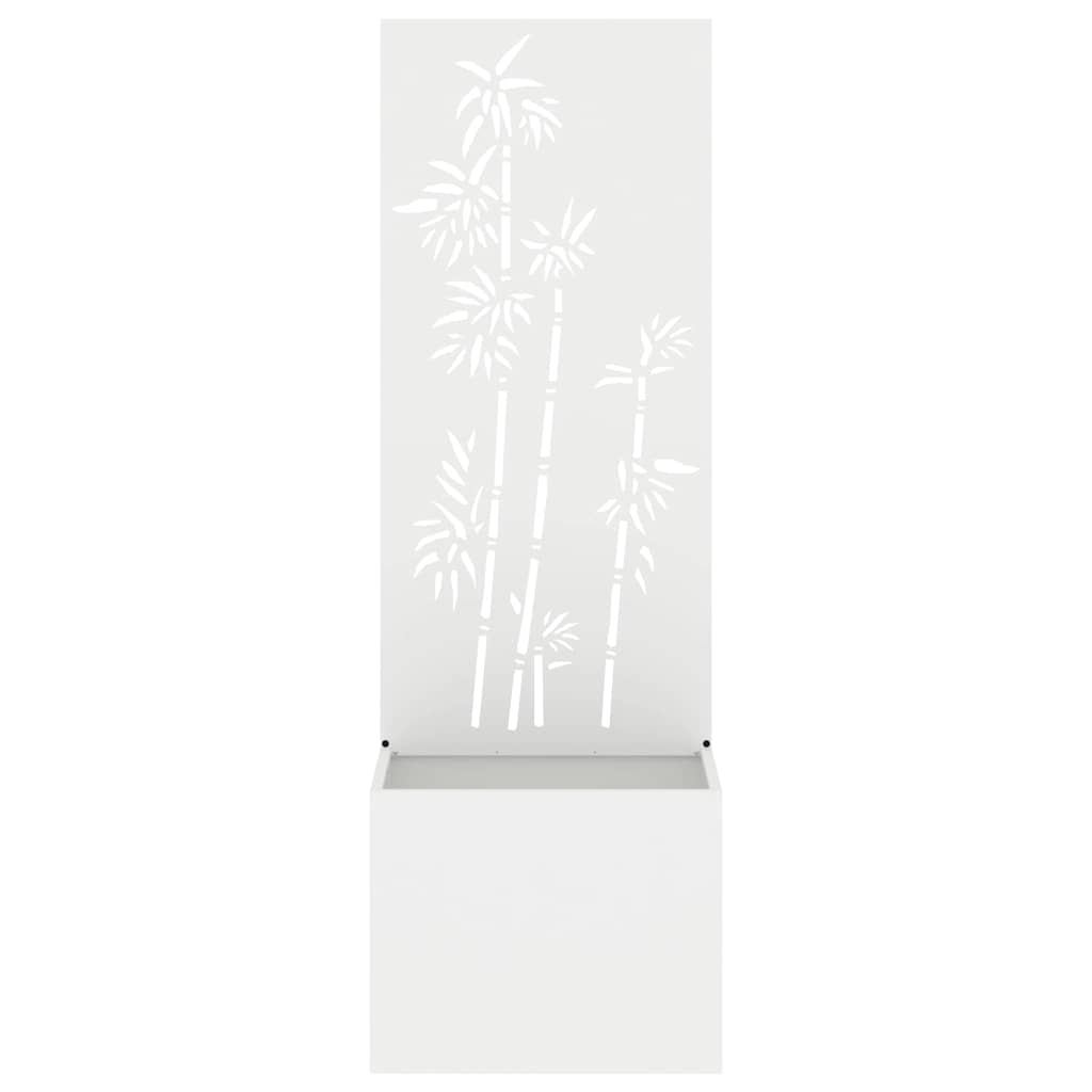 vidaXL Vaso da Giardino con Pannello Decorativo Bianco 50 x 140 cm