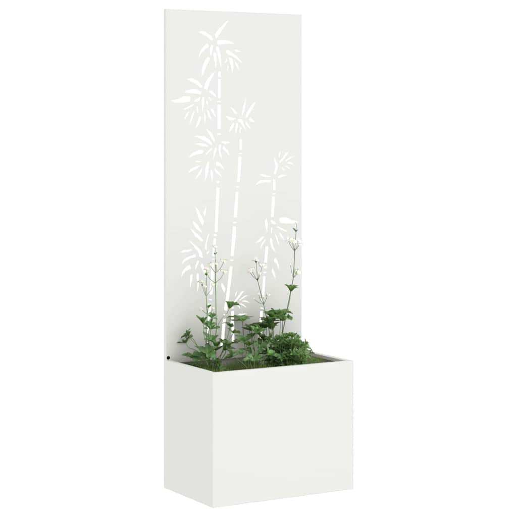 vidaXL Vaso da Giardino con Pannello Decorativo Bianco 50 x 140 cm