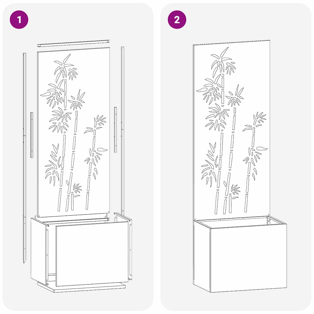 vidaXL Vaso da Giardino con Pannello Decorativo Antracite 50 x 140 cm