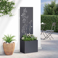 vidaXL Vaso da Giardino con Pannello Decorativo Antracite 50 x 140 cm