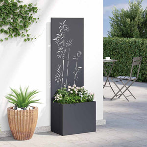 vidaXL Vaso da Giardino con Pannello Decorativo Antracite 50 x 140 cm