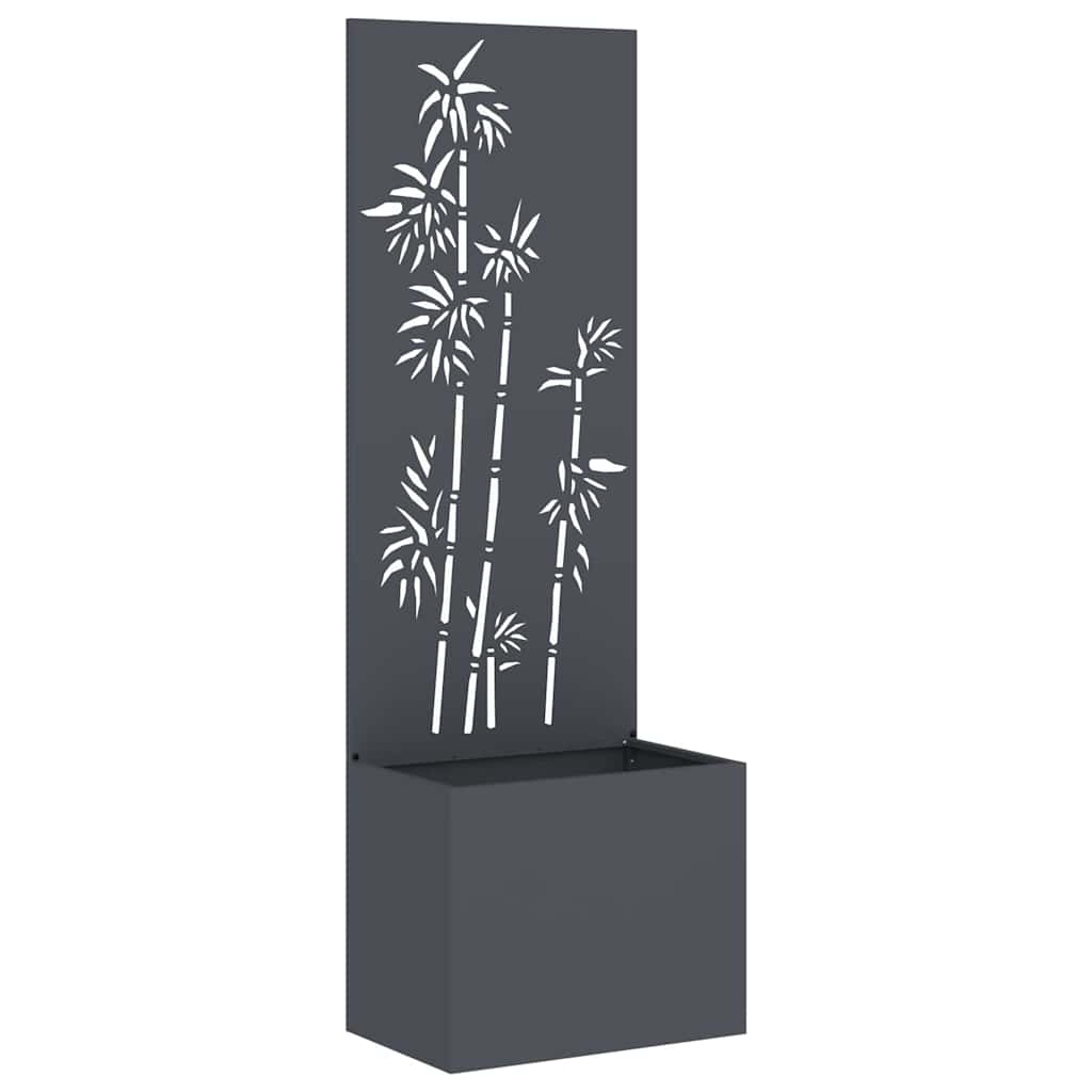 vidaXL Vaso da Giardino con Pannello Decorativo Antracite 50 x 140 cm