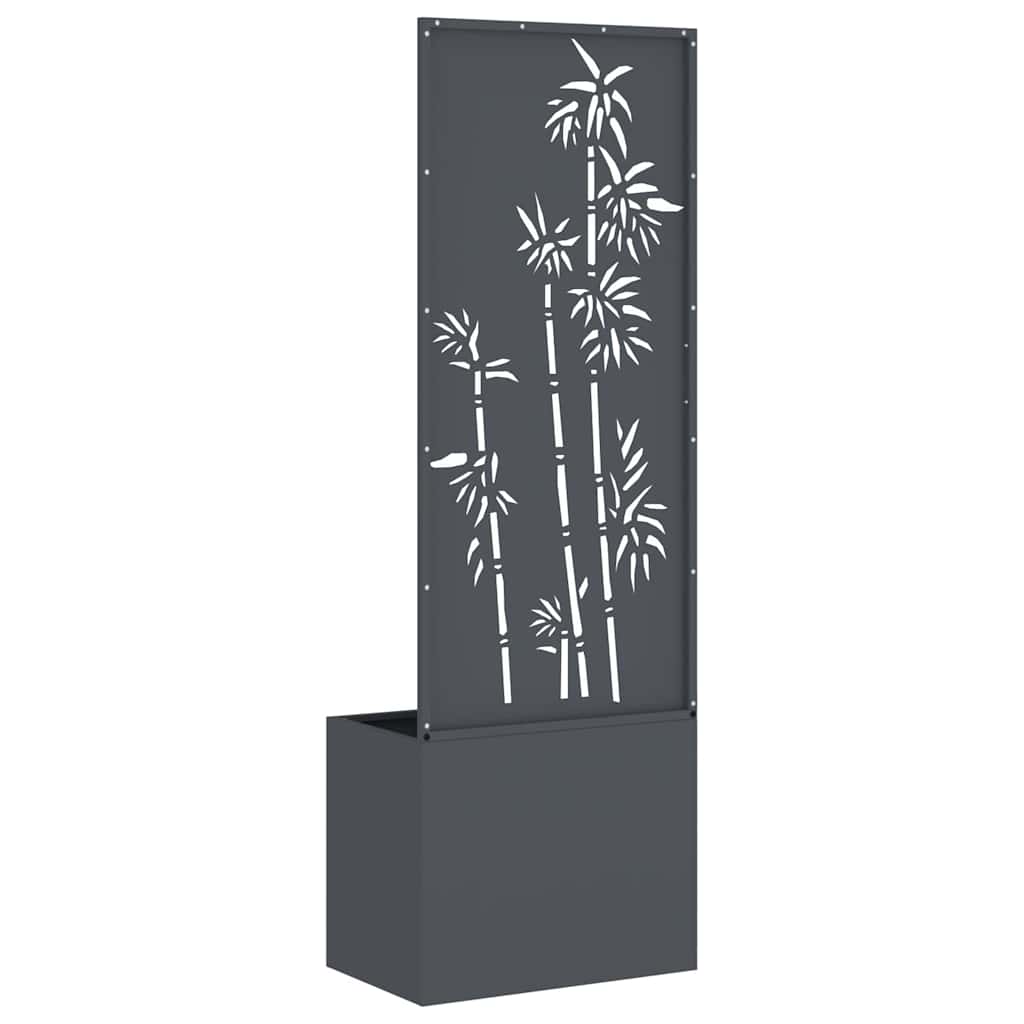 vidaXL Vaso da Giardino con Pannello Decorativo Antracite 50 x 140 cm