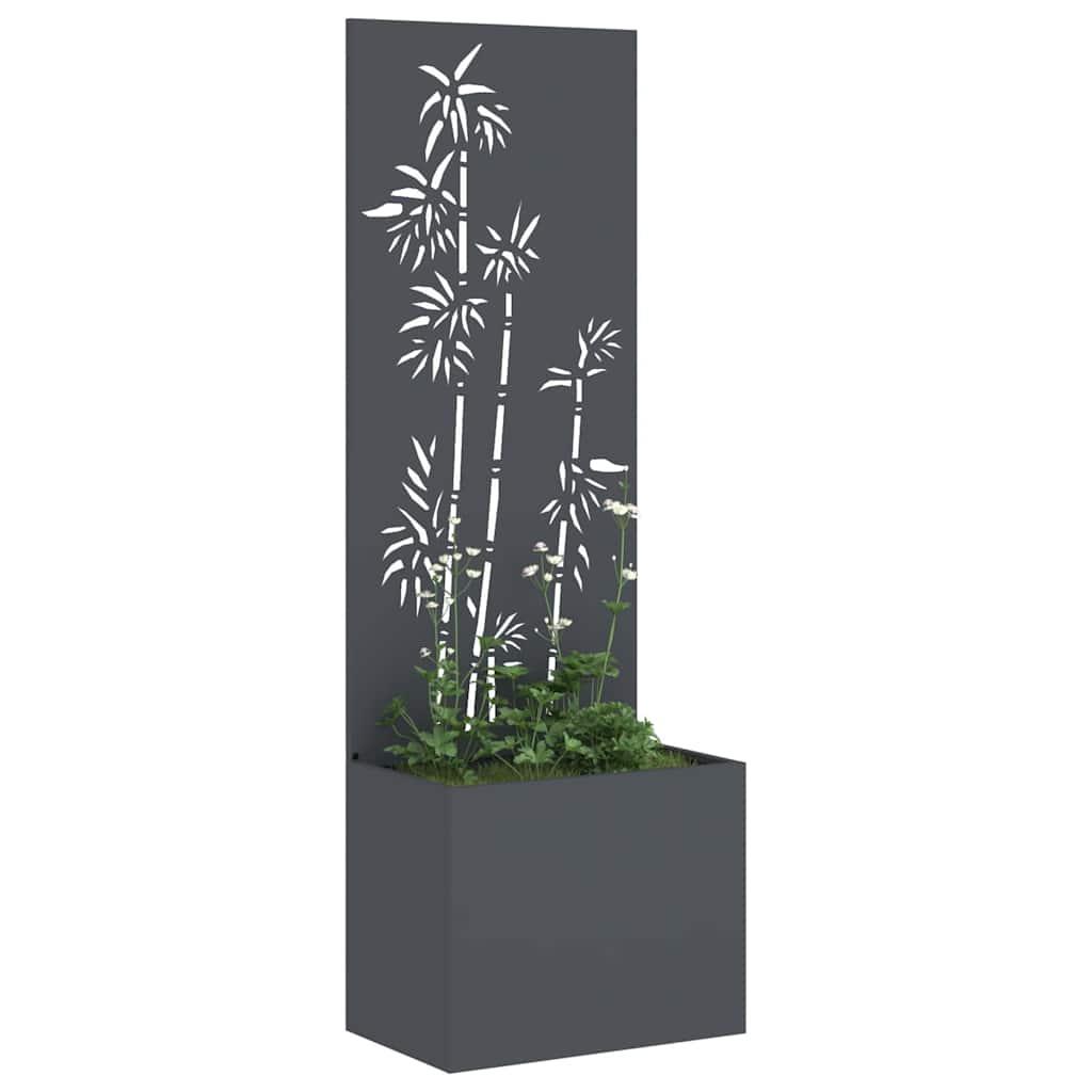 vidaXL Vaso da Giardino con Pannello Decorativo Antracite 50 x 140 cm