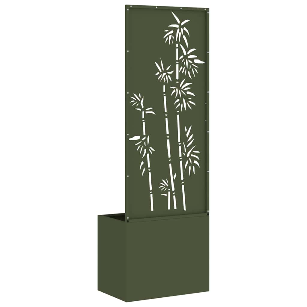 vidaXL Vaso da Giardino con Pannello Decorativo Oliver verde
