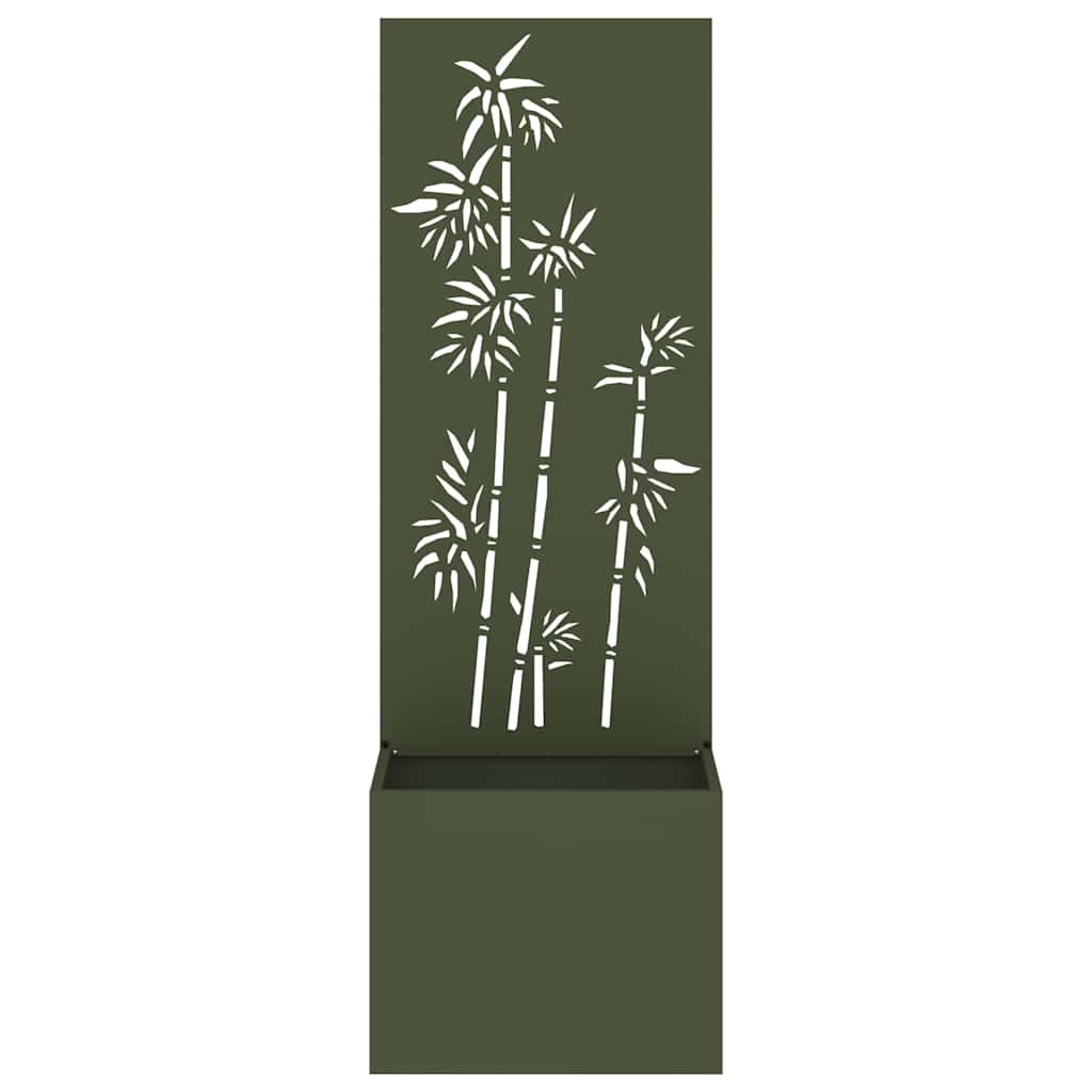 vidaXL Vaso da Giardino con Pannello Decorativo Oliver verde