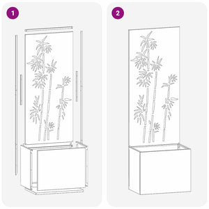 vidaXL Vaso da Giardino con Pannello Decorativo Argento 50 x 140 cm